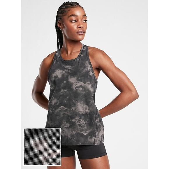 Athleta S Black Gray Ultimate Train Printed Tank Top Nebula Digital Racerback - Picture 8 of 8